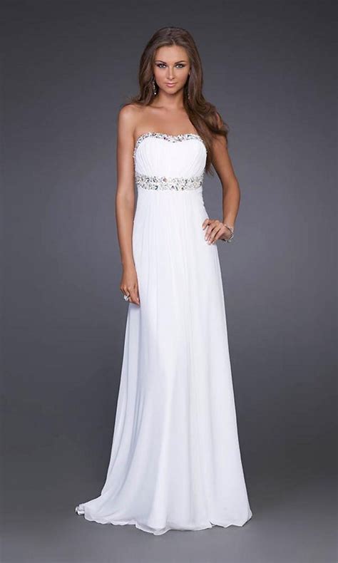 Elegant White Prom Dress La Femme Fashion Faxo