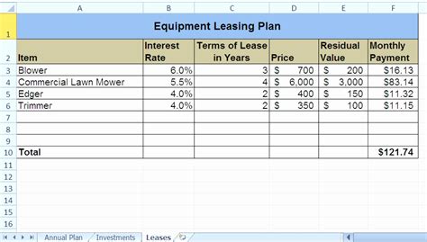 Terms and conditions on leasing applies. Equipment Lease Calculator Excel Spreadsheet If you manage ...