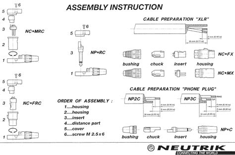 Making some balanced xlr mic cables. Neutrik audio connectors exploded parts/wiring diagram ...