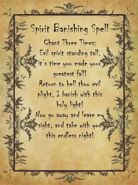 Spirit Banishing Spell For Homemade Halloween Spell Book Witchcraft