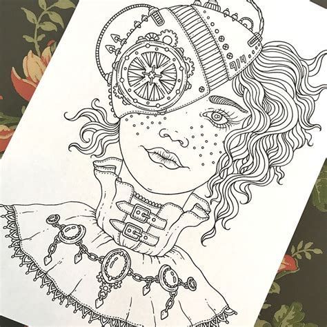 Steampunk Coloring Books Fashion Gadgets Animals In Victorian Finery