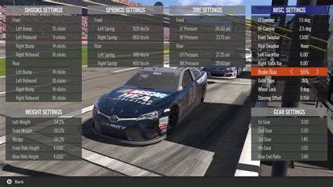 Theres a good guide on there about what each adjustment would do to the car aswell #3. Nascar heat 2 daytona setup - IAMMRFOSTER.COM