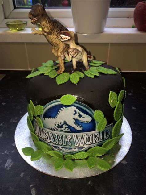 Jurassic World Cake I Made For My Son Jurassic World Cake Dinosaur
