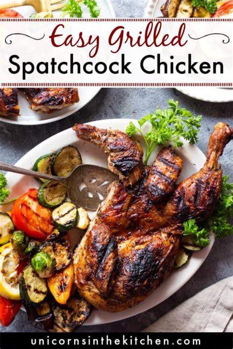 Grilled spatchcock chicken is a delicious and juicy way to cook chicken. Grilled Spatchcock Chicken Mediterranean Style • Unicorns ...