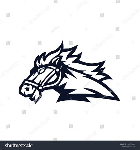 Horse Mascot Logo Outline Version Horses Stock Vector Royalty Free