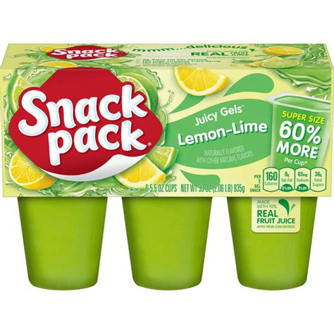 Hunts Snack Pack Super Juicy Gels Lemon Lime Jello And Pudding Mix