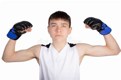Teenage Boy Flexing Boxing Gloves Stock Photos Free And Royalty Free