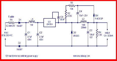 Skema Rangkaian Amplifier Power Supply 10 Ma 12 Volt