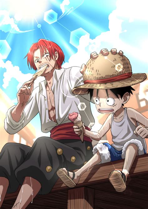 Monkey D Luffy And Shanks One Piece Drawn By Musasabiop Danbooru