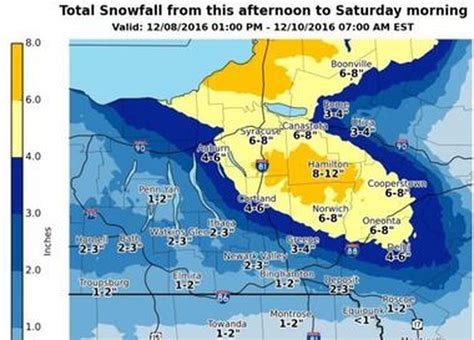 Lake Effect Snow Totals Downgraded But Some Parts Of Cny Could Still