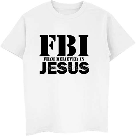 Fashion Summer Cotton T Shirt Fbi Jesus Jesuschristiangod Religion