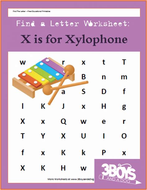 Find The Letter X Is For Xylophone Preschool Lesson Plans