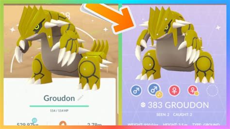 Groudon Pokemon Go / First Pokémon GO screenshot of successfully caught