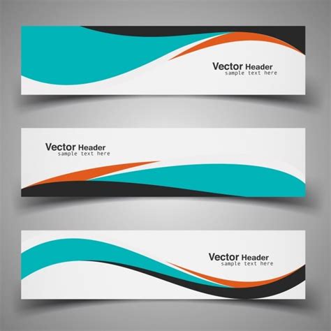Free Vector Colorful Wavy Headers