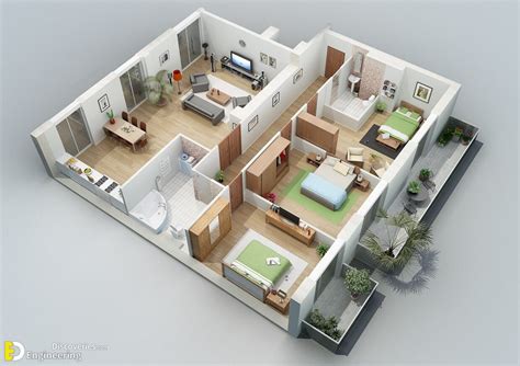 40 Amazing 3 Bedroom 3d Floor Plans Engineering Discoveries