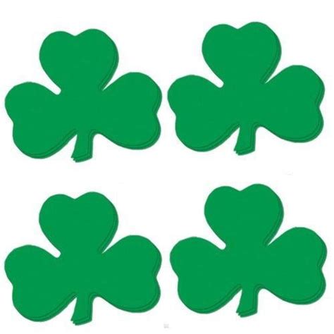 5 Inch Shamrock Cutouts 10pc 2 Sided Green St Patricks Day Party
