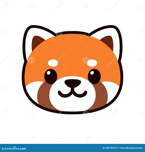 Cute Cartoon Red Panda Face Stock Vector Illustration Of Funny