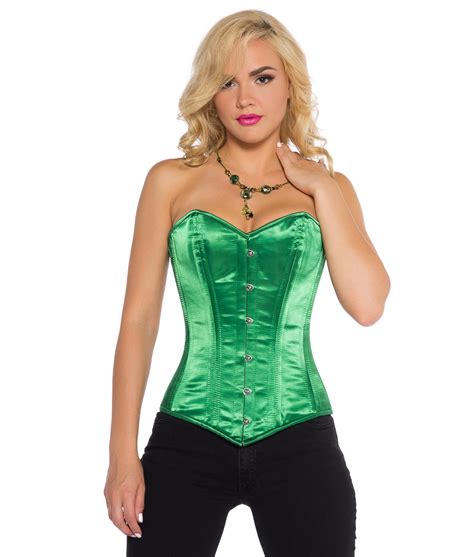 jenna green satin corset green overbust corset glamorous corset