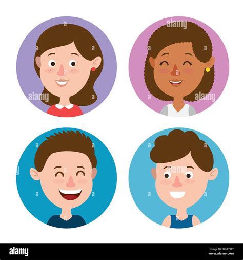 Group Of Happy Kids Characters Stock Vector Image And Art Alamy