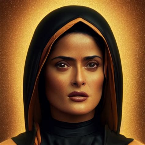Hyper Realistic Salma Hayek As A Nun In A Very Tight Latex Outfit By