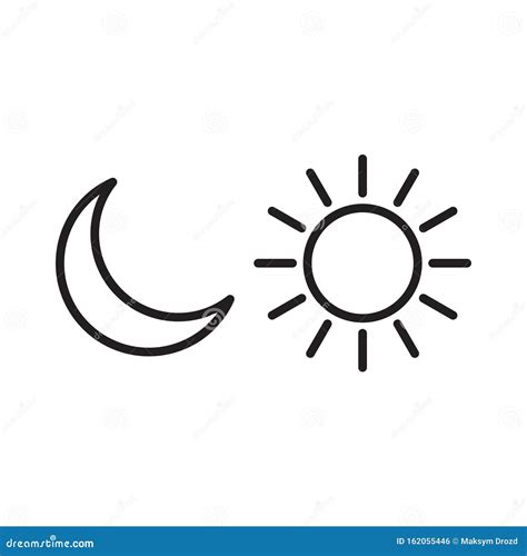 Símbolo De Sinal De Vetor Isolado Do ícone Da Lua Solar Ilustração