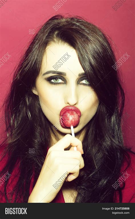 Girl Licking Lollipop Image Photo Free Trial Bigstock