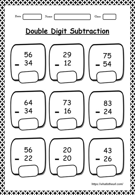 Subtracting 1 Digit From 2-digit Numbers With Regrouping Worksheets