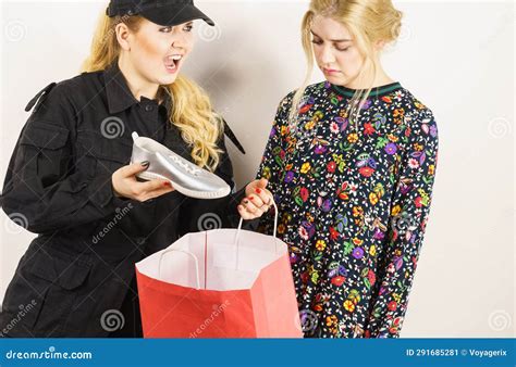 Security Guard And Shoplifter Stock Image Image Of Shoplifting Girl 291685281