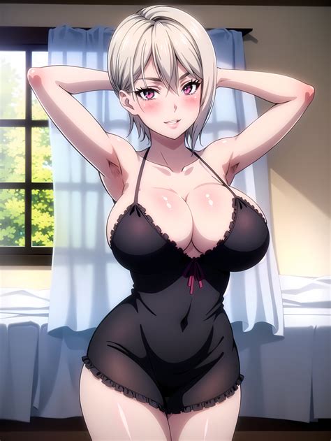 Hentai Busty 1girl Ai Generated Alluring Bedroom Big Breasts Cleavage
