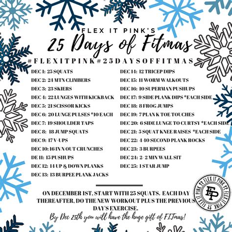 December Challenge 25daysoffitmas Flex It Pink Inc