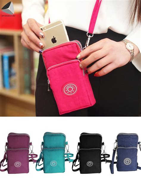 Sixtyshades Of Grey Sixtyshades Womens Small Crossbody Phone Bag Water Resistant Nylon Zipper