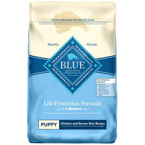 Blue buffalo's grain free puppy food is 100% without synthetic preserving, coloring, or flavoring agents. Blue Buffalo Life Protection Formula Natural Puppy Chicken ...