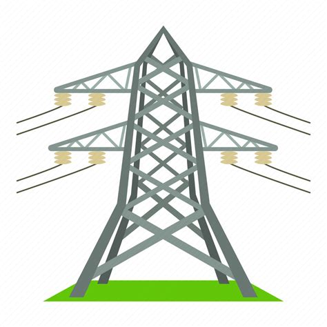 Cartoon Electric Electrical Electricity Power Pylon Tower Icon