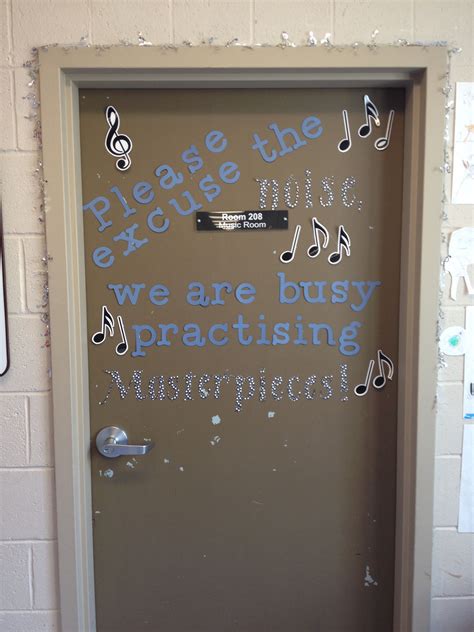 Music room door idea. Created using the Cricut machine. | Music room