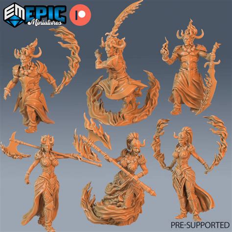 Download Efreeti Female And Male Set Fire Elemental Djinn Inferno