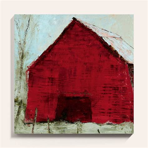 Red Barn Stretched Canvas Art Print Barn Art Barn Painting Red Barn