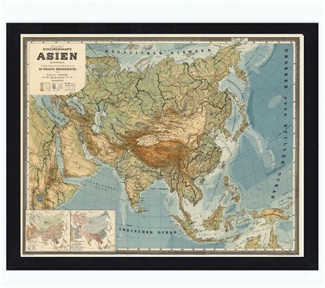 Old Map Of Asia 1901 India China And South East Asia Vintage Maps And
