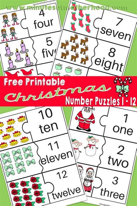 Christmas Number Printable Puzzles 1 12 ⋆ Miniature