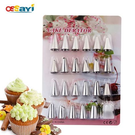 24Pcs Set Cake Nozzle Icing Piping Pastry Nozzles Russian Tulip Tips
