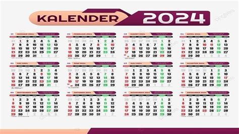 Link Download Kalender 2024 File Pdf  Lengkap Dengan Daftar Hari
