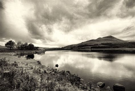 Wallpaper Reflection Sky Loch Nature Black And White Highland