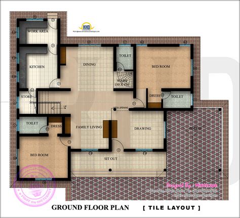 Floor Plan And Elevation Of 2350 Square Feet House Indian House Plans