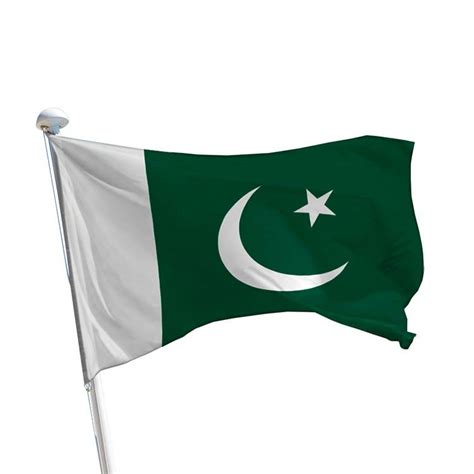 Drapeaux français, européens ou drapeaux du monde : Drapeau Pakistan / pakistanais monté sur une hampe en bois ...