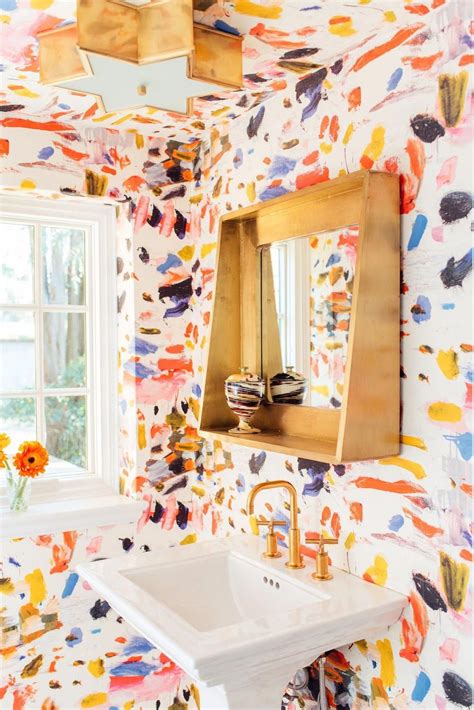 Crazy Colorful Powder Room | Colorful powder room, Colorful interiors, Bathroom wallpaper