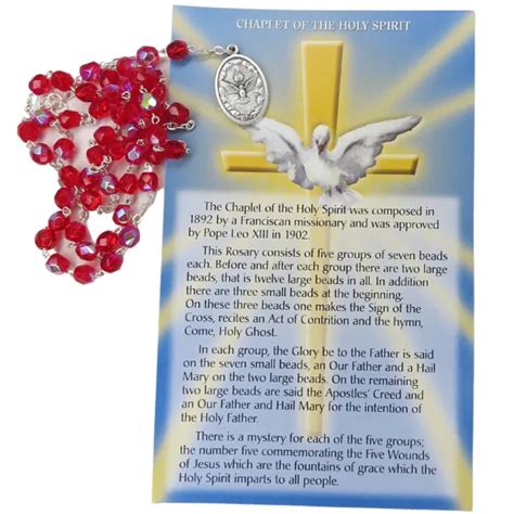 Holy Spirit Dove Chaplet With Red Holy Prayer Beads And Chaplet Prayer