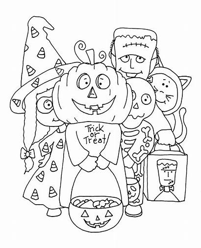 Halloween Coloring Stamps Digi Pages Dearie Trick