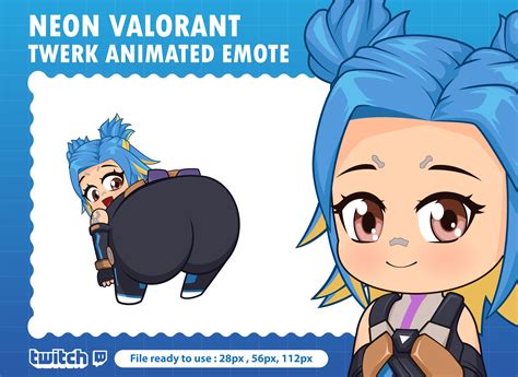 Neon Valorant Twerk Animated Emote For Discord Booty Emote Etsy