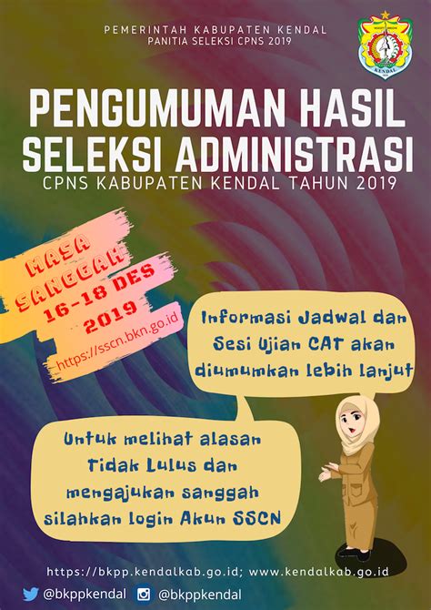 Pengumuman Hasil Seleksi Administrasi Cpns 2019 Bkpp Kab Kendal