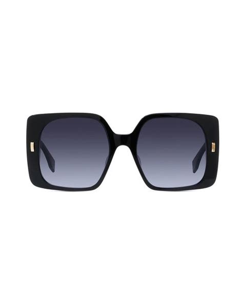 Fendi Fe40036u 01w Geometric Sunglasses In Blue Lyst