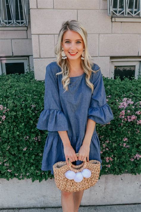 how to style a chambray dress prada and pearls mini dress with sleeves chambray dress